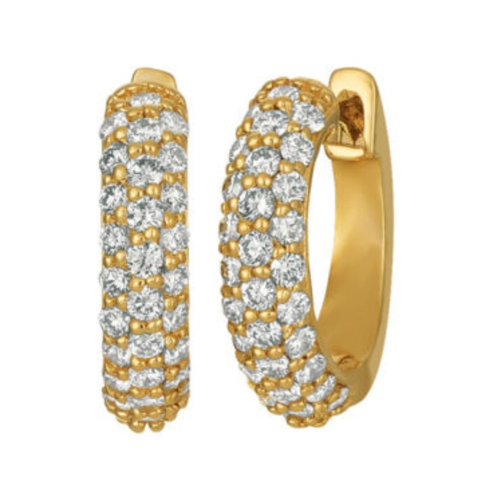 0.50 Carat Diamond Hinged Hoop Earrings 14K